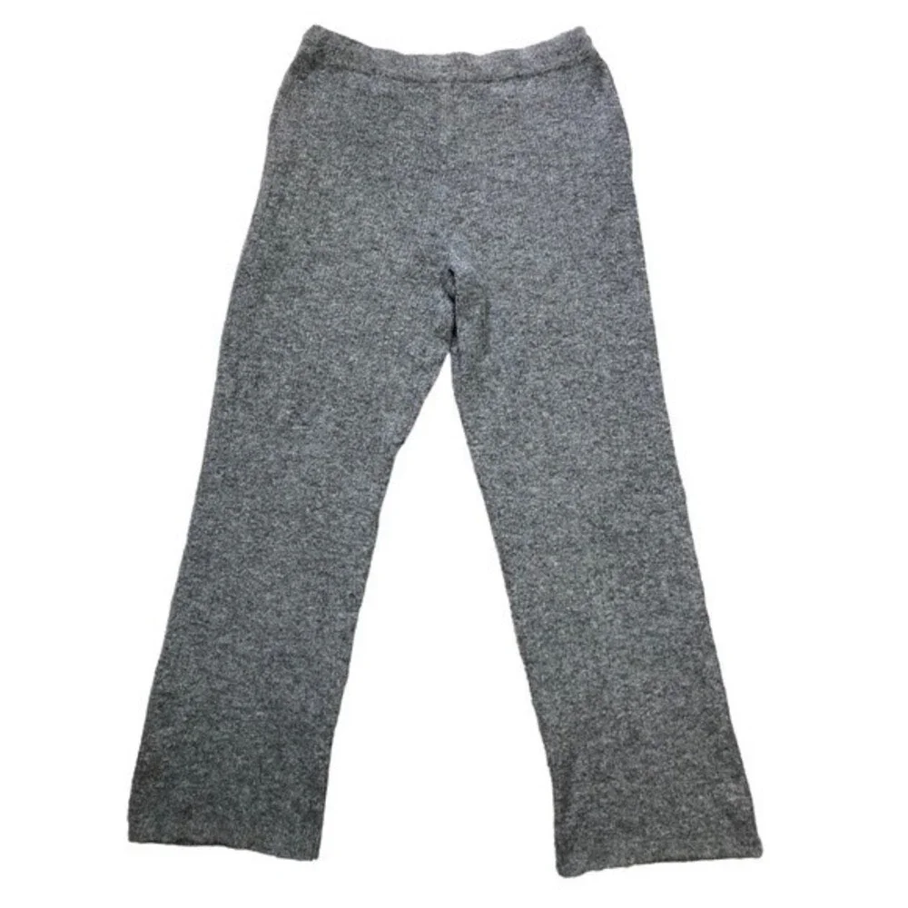 DKNY Grey High Rise Wide-leg Cashmere Blend Drawstring Joggers